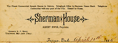 Sherman House letterhead. 