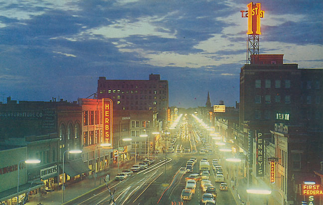 Broadway at night. 