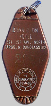 Hotel Donaldson key tag. 