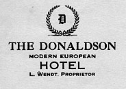 Hotel Donaldson logo, 1927. 
