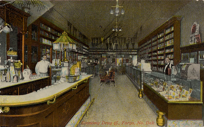 Economy Drug store postcard. 