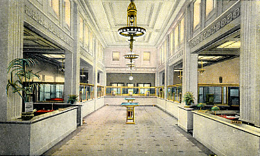 Postcard of First National Bank. 