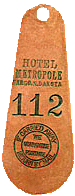 Metropole Hotel key. 