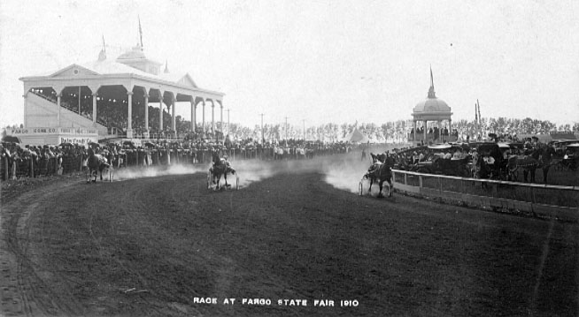 Horse racing at the fair.