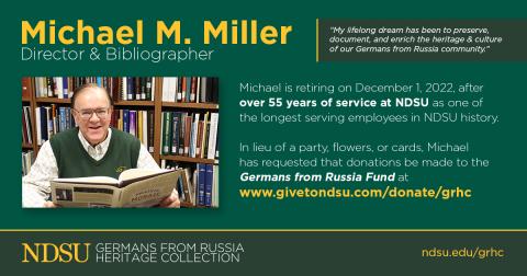 image of michael m. miller and information about how to donate
