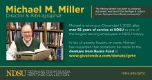 image of michael m. miller and information about how to donate