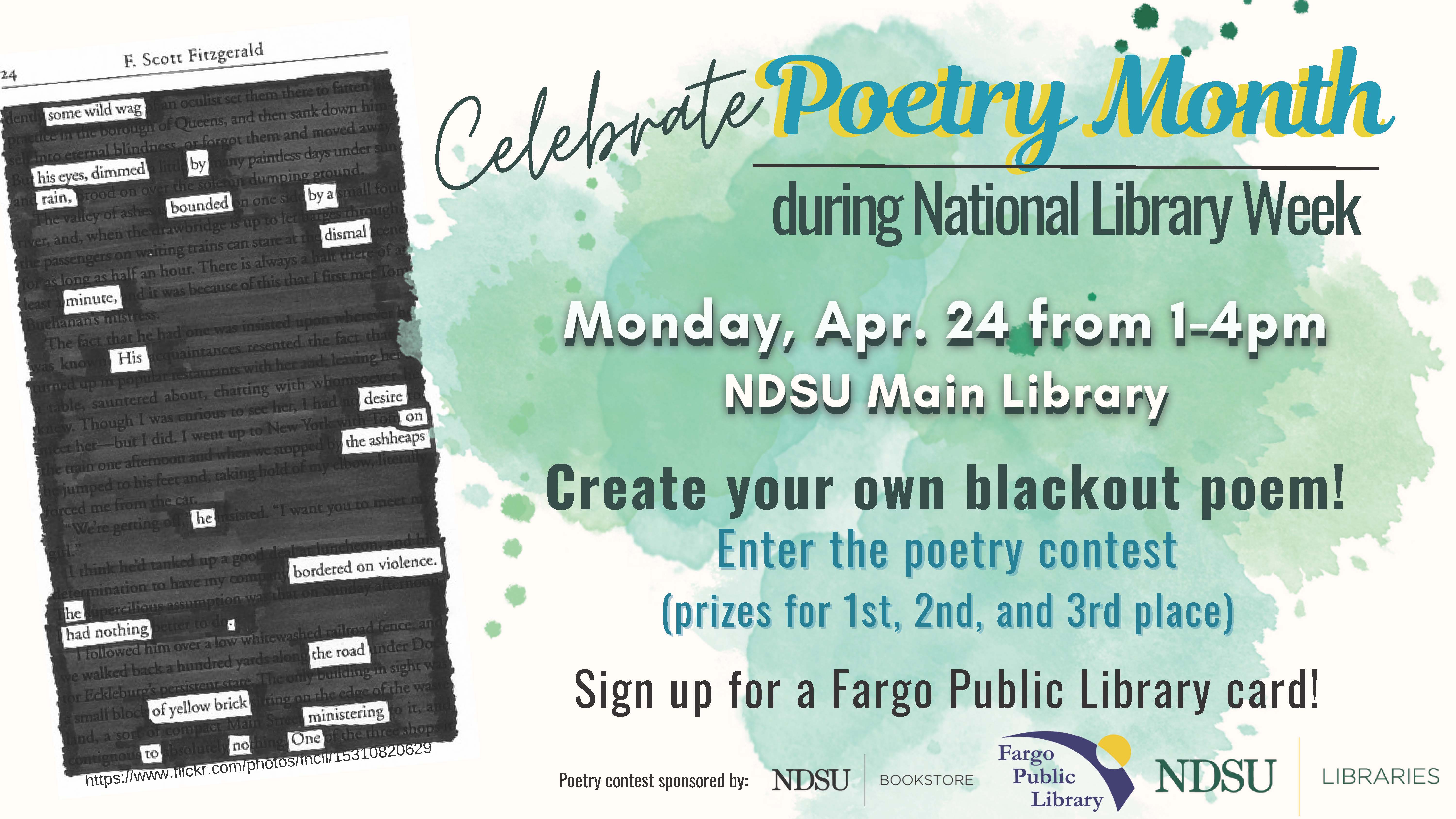 Fargo Public Library Sign-up and Poetry Contest during National Library Week