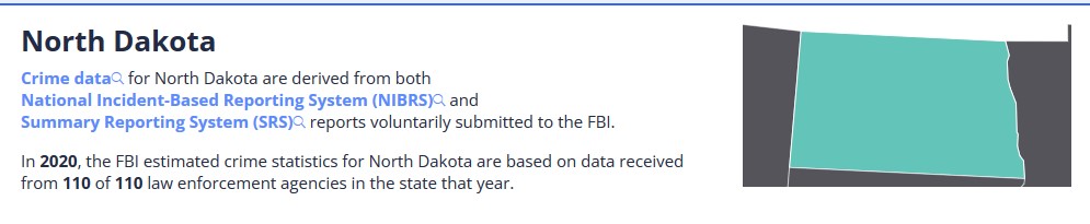 "Crime Data Explorer- North Dakota"