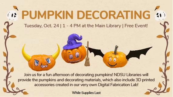 Pumpkin Decorating Poster with pictures of decorated pumpkins