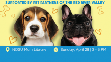 Therapy Dogs at the Library!  Sunday, April 28th, from 2-3 PM